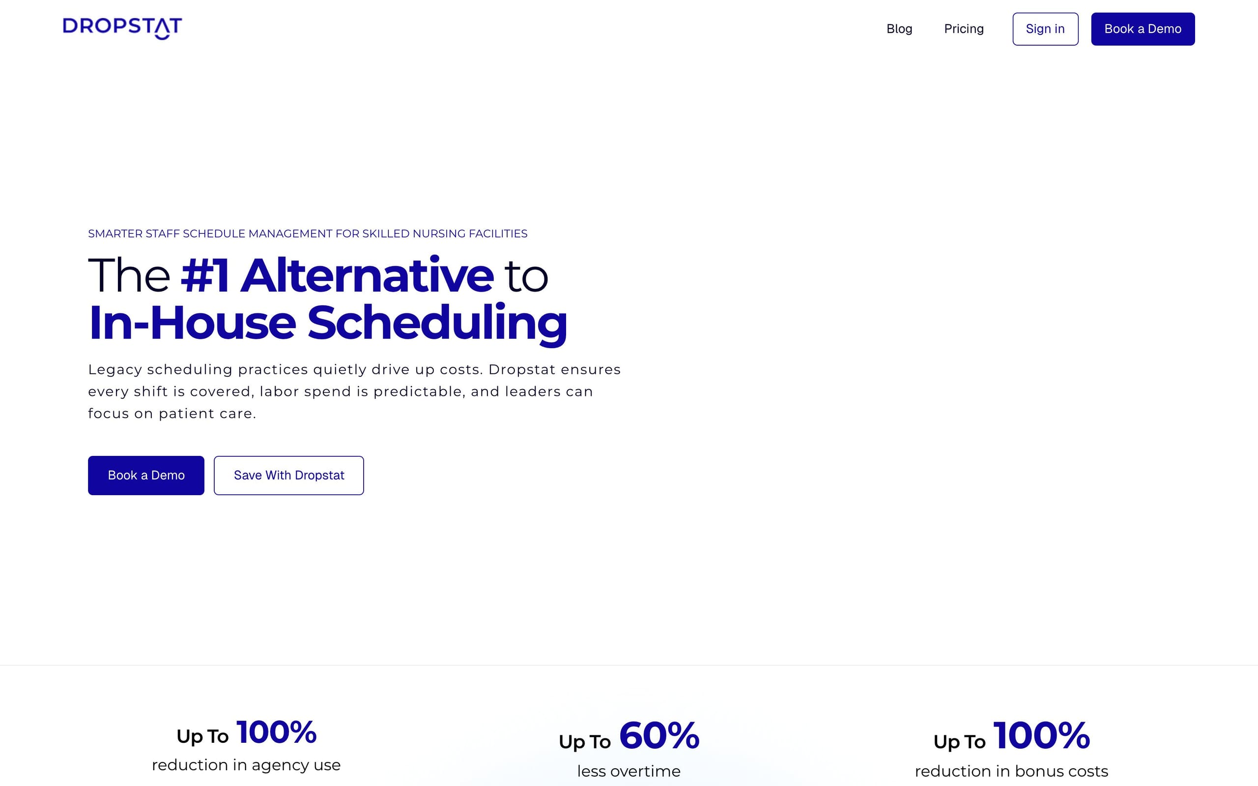 Dropstat marketing site hero