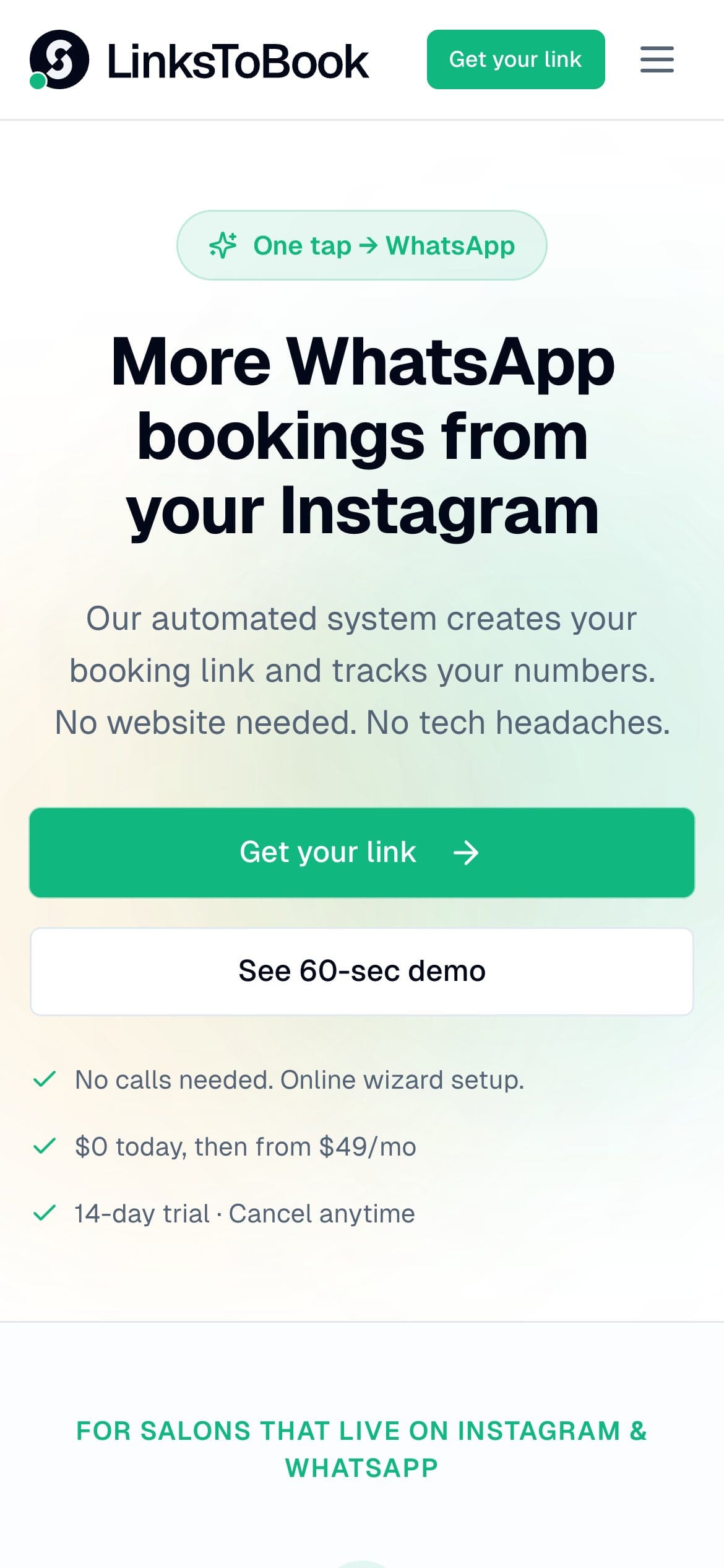 Bio link mobile view