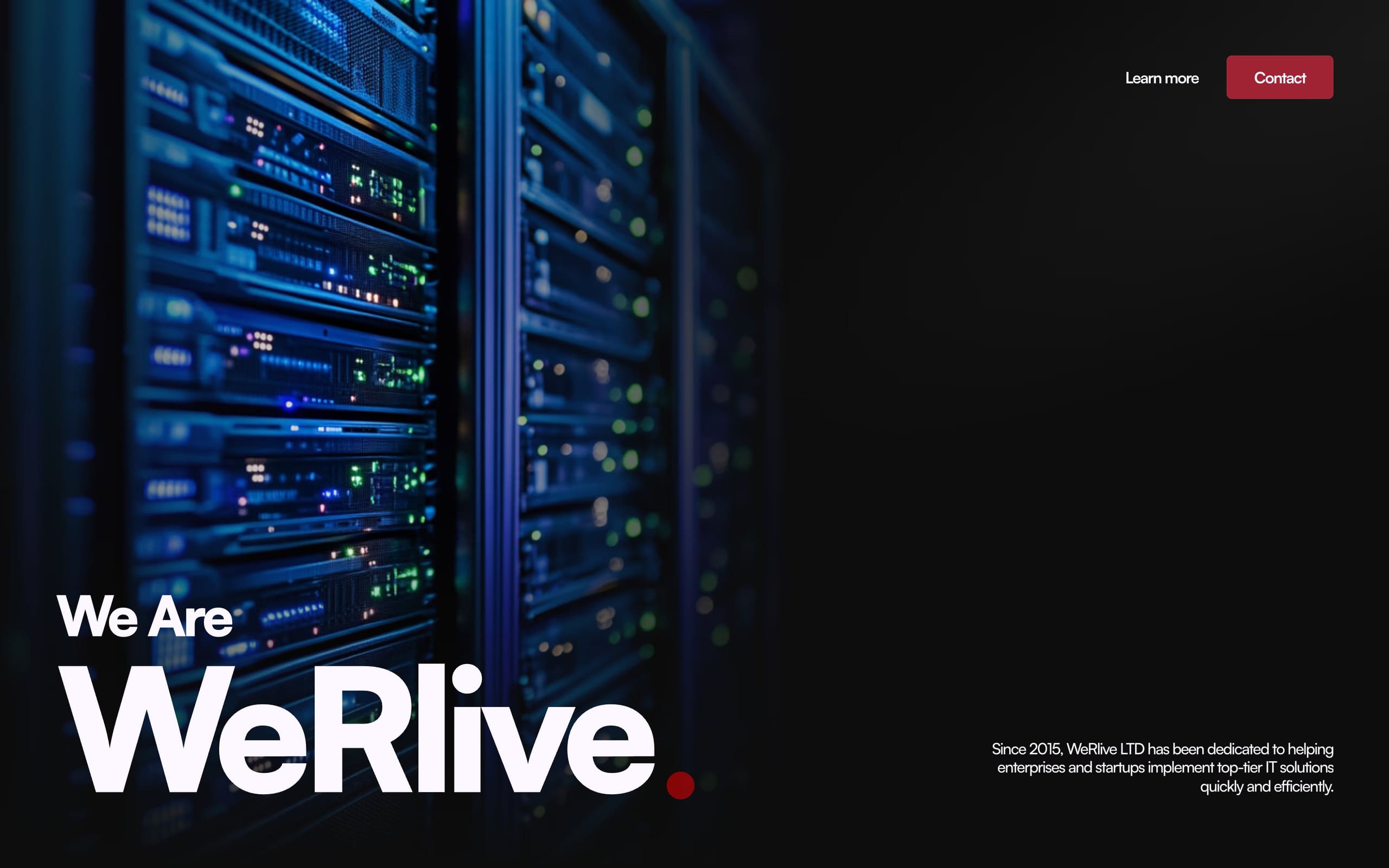 WeRlive marketing site hero