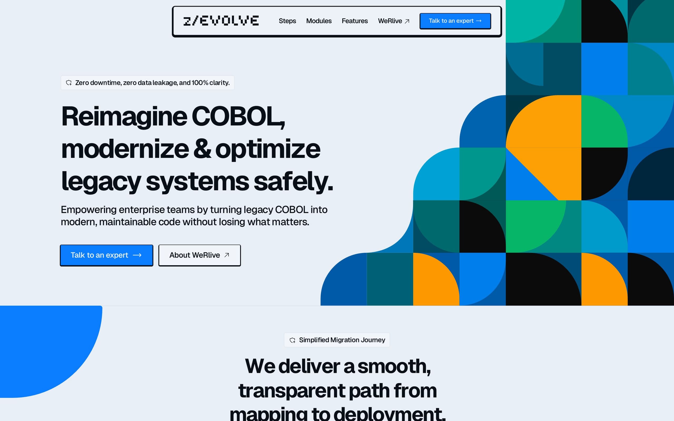 z/Evolve marketing site hero